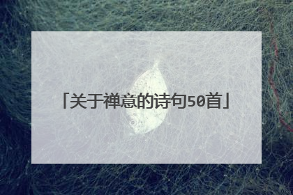 关于禅意的诗句50首