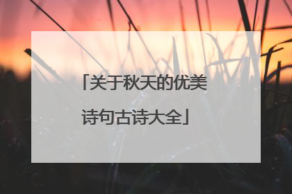 关于秋天的优美诗句古诗大全