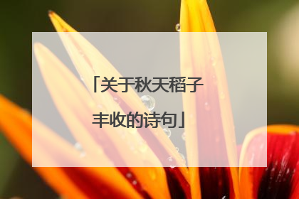 关于秋天稻子丰收的诗句