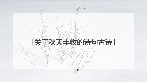 关于秋天丰收的诗句古诗