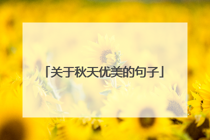 关于秋天优美的句子