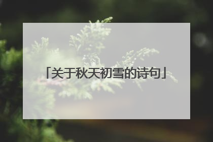 关于秋天初雪的诗句