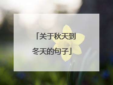 关于秋天到冬天的句子