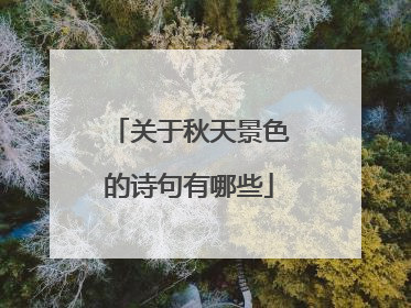 关于秋天景色的诗句有哪些