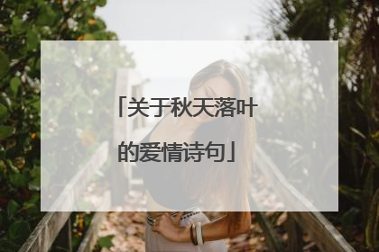 关于秋天落叶的爱情诗句