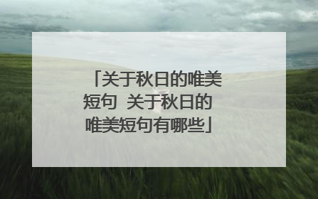 关于秋日的唯美短句 关于秋日的唯美短句有哪些