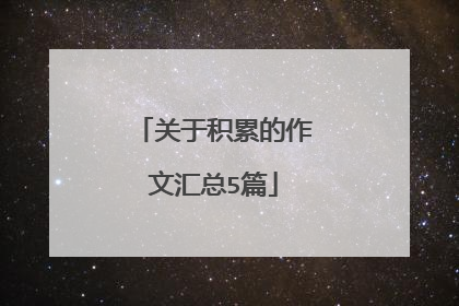 关于积累的作文汇总5篇