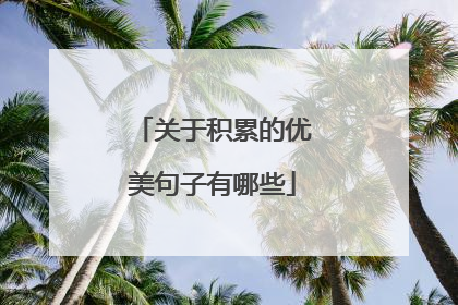 关于积累的优美句子有哪些