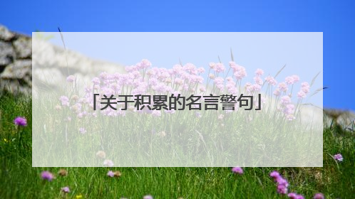 关于积累的名言警句