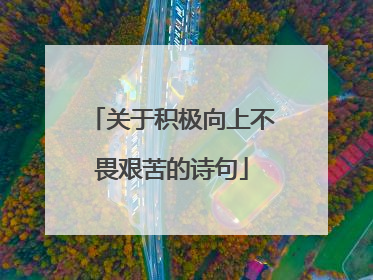 关于积极向上不畏艰苦的诗句