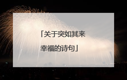 关于突如其来幸福的诗句