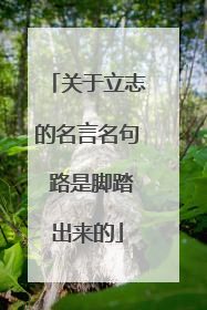 关于立志的名言名句 路是脚踏出来的