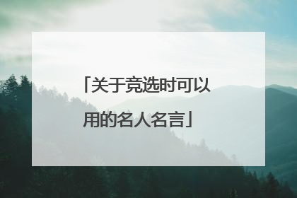关于竞选时可以用的名人名言
