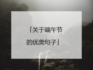 关于端午节的优美句子