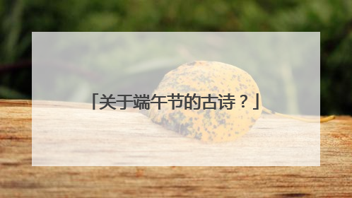 关于端午节的古诗?