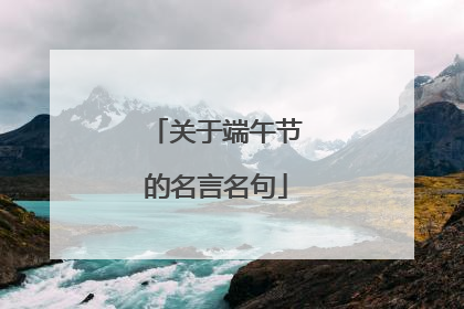 关于端午节的名言名句