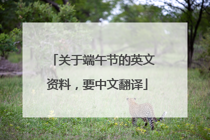 关于端午节的英文资料,要中文翻译