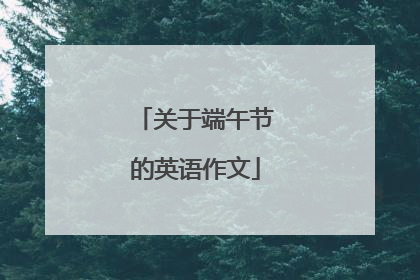 关于端午节的英语作文