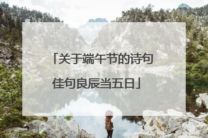 关于端午节的诗句佳句良辰当五日