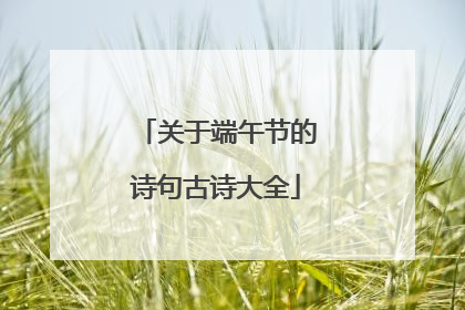 关于端午节的诗句古诗大全