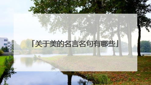 关于美的名言名句有哪些