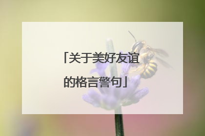 关于美好友谊的格言警句