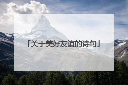 关于美好友谊的诗句