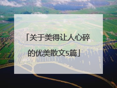 关于美得让人心碎的优美散文5篇