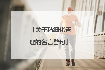 关于精细化管理的名言警句