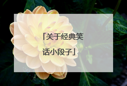 关于经典笑话小段子