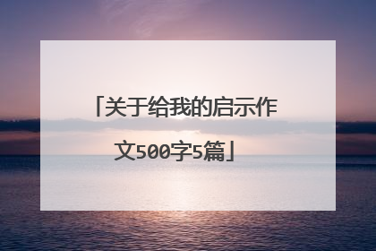 关于给我的启示作文500字5篇