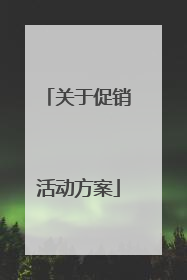 关于促销活动方案