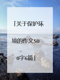 关于保护环境的作文500字6篇