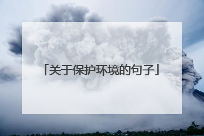 关于保护环境的句子