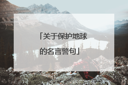 关于保护地球的名言警句