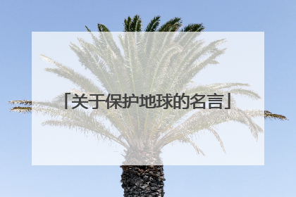 关于保护地球的名言
