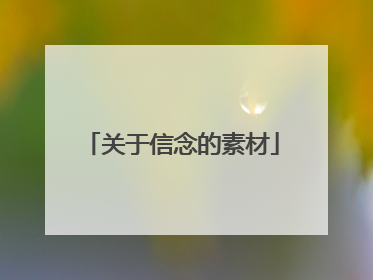 关于信念的素材