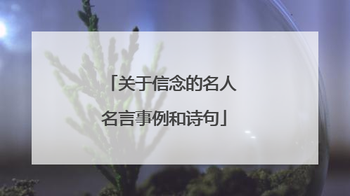 关于信念的名人名言事例和诗句