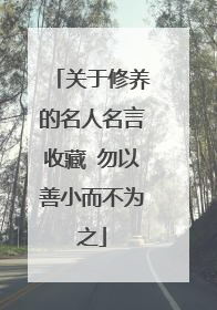 关于修养的名人名言收藏 勿以善小而不为之