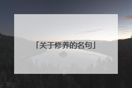 关于修养的名句