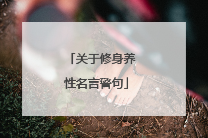 关于修身养性名言警句