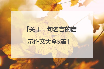 关于一句名言的启示作文大全5篇