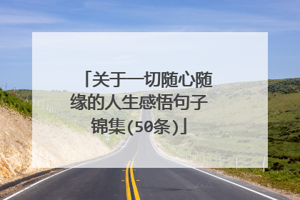 关于一切随心随缘的人生感悟句子锦集(50条)