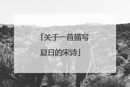 关于一首描写夏日的宋诗