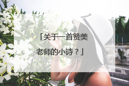关于一首赞美老师的小诗?