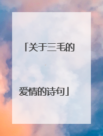 关于三毛的爱情的诗句