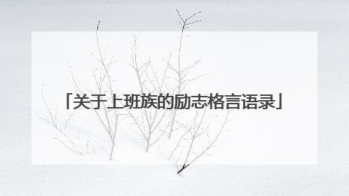 关于上班族的励志格言语录