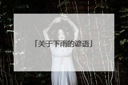 关于下雨的谚语
