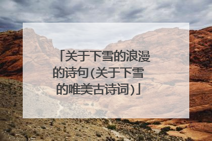 关于下雪的浪漫的诗句(关于下雪的唯美古诗词)