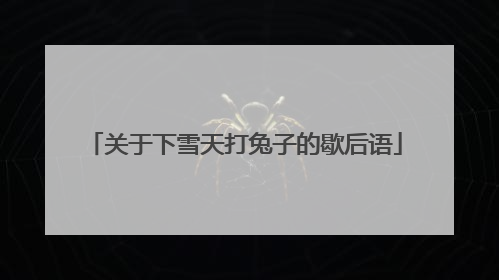 关于下雪天打兔子的歇后语